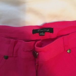 Pink skinny jeggings